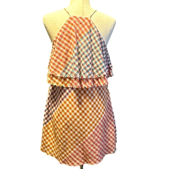 Zara Trafaluc Frayed Checked Summer Dress Size Small 2543/517/050 100%‎ Cotton - Picture 6 of 15